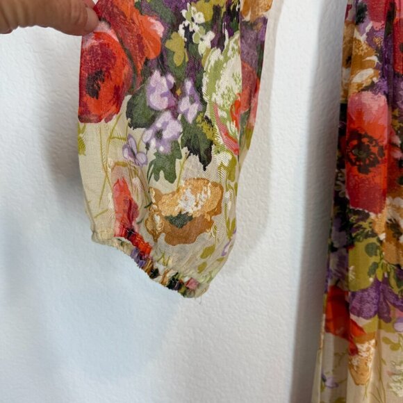 Vintage 70s Jack Bryan Maxi Dress Floral Print Chiffon Party Summer Cocktail XS - Picture 9 of 16